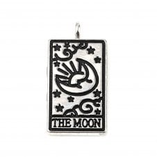 26x13mm Silver Tone - Tarot Pendant - The Moon - 1pc