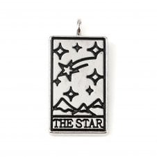 26x13mm Silver Tone - Tarot Pendant - The Star - 1pc