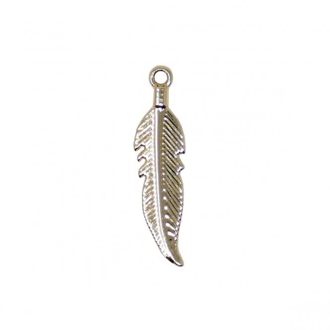 26x7mm Feather Charm - Gold Plated - 2pcs