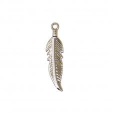 26x7mm Feather Charm - Gold Plated - 2pcs