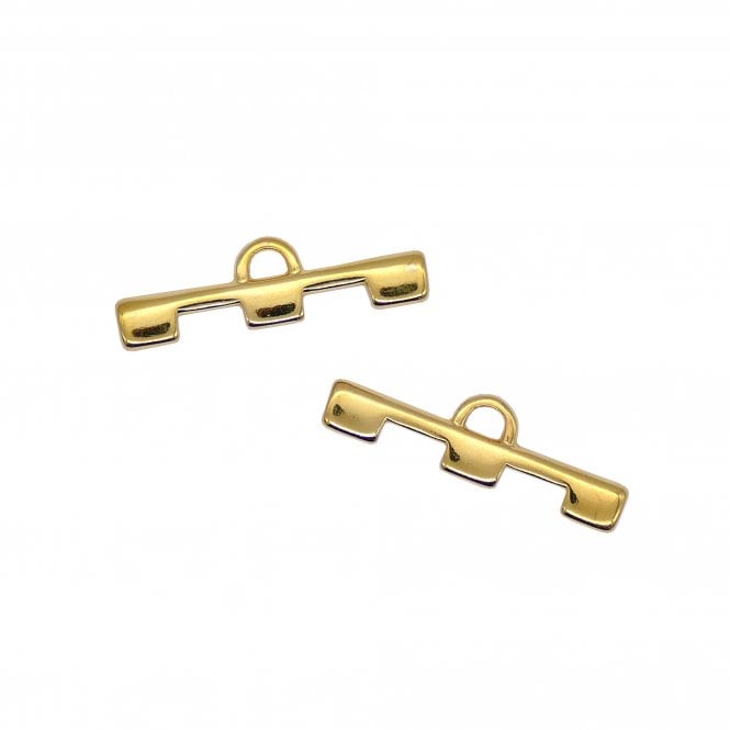 26x8mm Soros 3-Tila Bead Ending - 24K Gold Plated - 2pcs