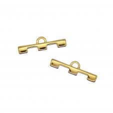 26x8mm Soros 3-Tila Bead Ending - 24K Gold Plated - 2pcs