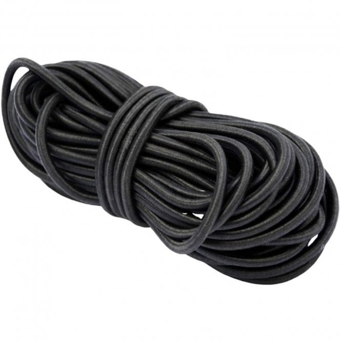 2mm Elastic Cord Round - Black - 10 metres