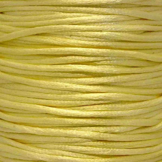 2mm Rattail Satin Cord - Lemon - 5m