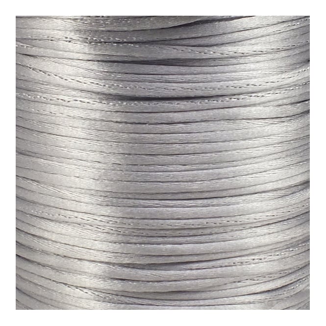2mm Rattail Satin Cord - Silver - 5m