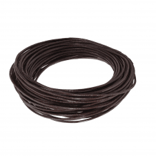 2mm Round Leather Cord - Brown - 5m