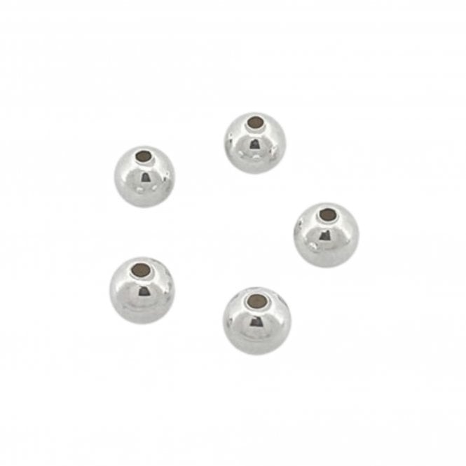 2mm Sterling Silver Round Crimp Bead - 10pcs