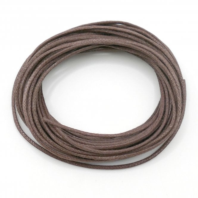 2mm Waxed Cotton Cord - Ash Brown - 5m