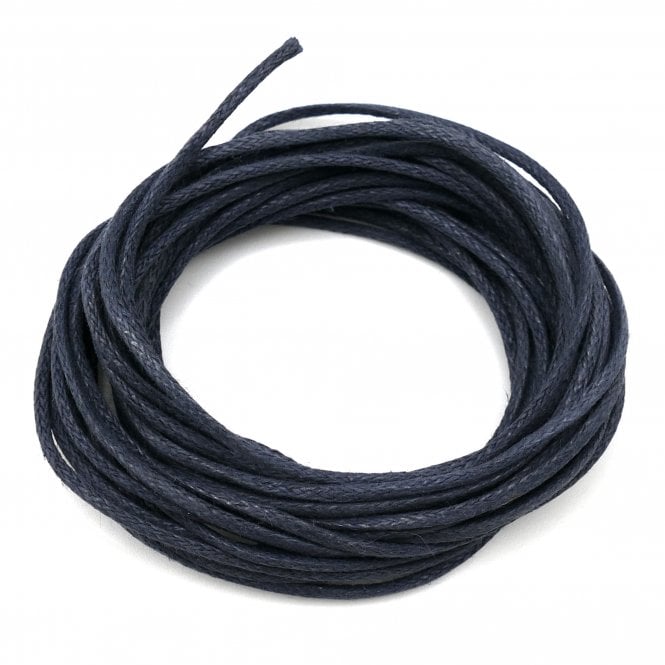 2mm Waxed Cotton Cord - Charcoal Blue - 5m