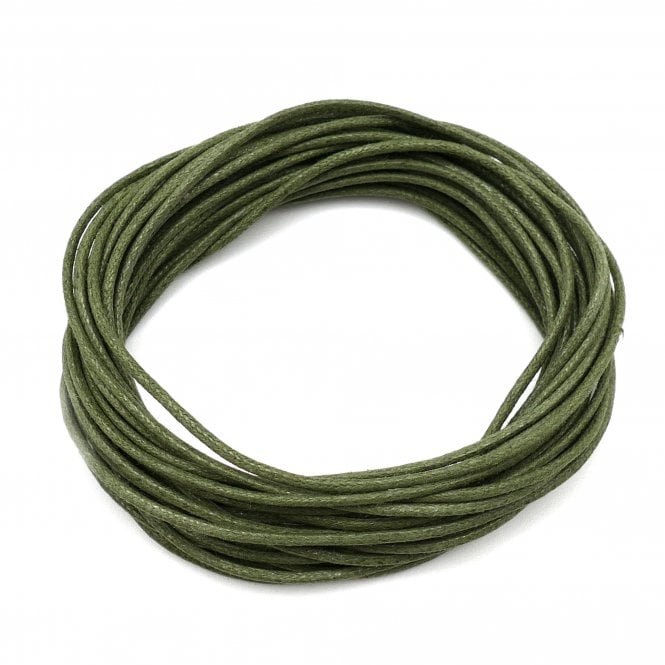 2mm Waxed Cotton Cord - Moss Green - 5m