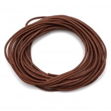 2mm Waxed Cotton Cord - Rusty Brown - 5m