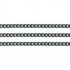 2x2.5mm Fine Steel Curb Chain - Black Plated - 1m