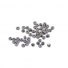 2x3mm Czech Glass Faceted Micro Spacer - Nickel - 50pcs