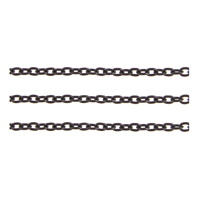 2x3mm Fine Steel Trace Chain - Black Plated - 1m