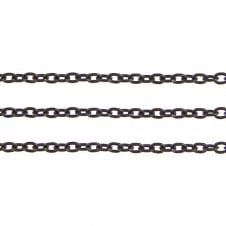2x3mm Fine Steel Trace Chain - Black Plated - 1m