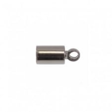 3.5mm Cord End Barrel Cap/Bell Closer - Silver Plated - 10pcs