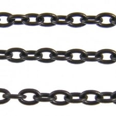 3.5x5.5mm Small Steel Trace Chain - Black Plated - 1m