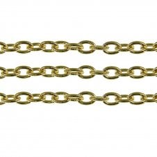 3.5x5.5mm Small Steel Trace Chain - Gold Plated - 1m