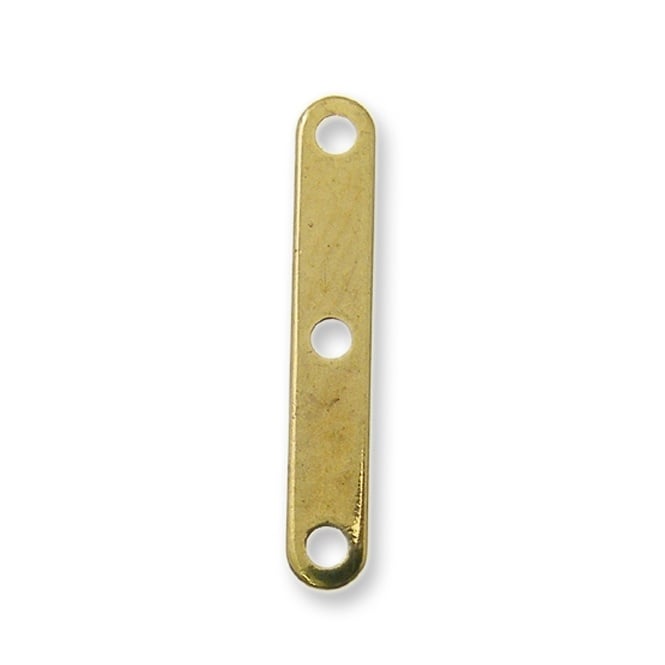 3 Hole Dividers, 20mm - Gold Plated - 20pcs