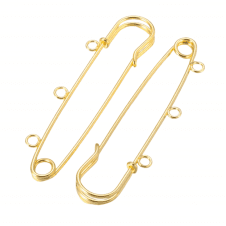 3 Inch (75mm) Kilt Pins with Loops - Gold Plated -  2pcs