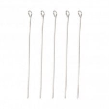 304 Stainless Steel 30mm Eyepins Findings - Original Colour - 50pcs