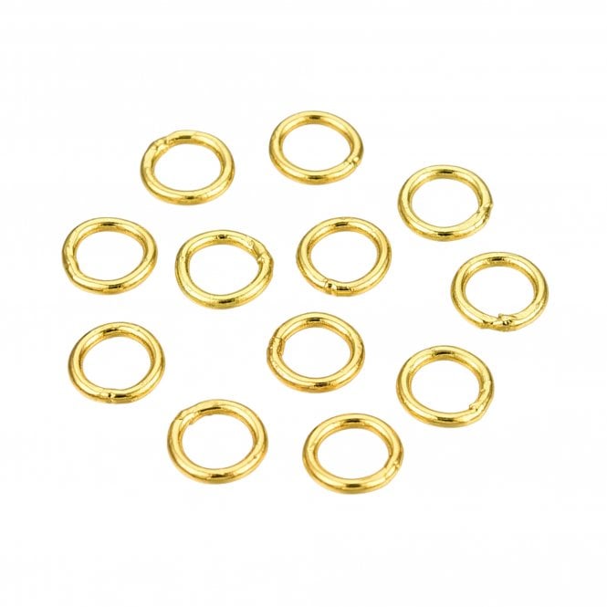 304 Stainless Steel 4mm Closed Jump Rings - Gold Plated - 10pcs