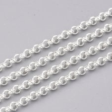 304 Stainless Steel Belcher Chain 3x3mm - Silver Colour - 1m
