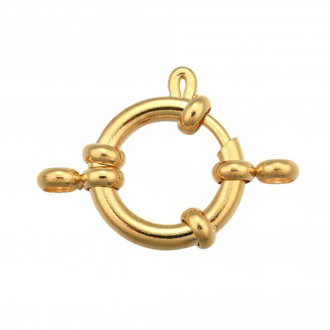 304 Stainless Steel Bolt Ring Clasp 12mm - Gold Plated - 1pc