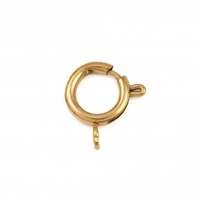 304 Stainless Steel Bolt Ring Clasp 12mm - Gold Plated - 1pc
