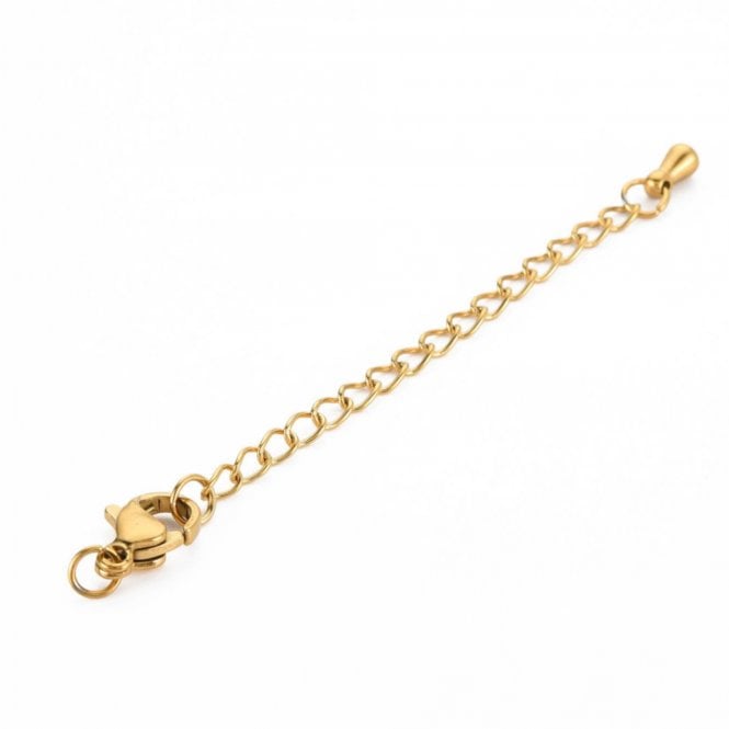304 Stainless Steel Chain Extender / Teardrop / Lobster Clasp - Gold Colour - 2pcs