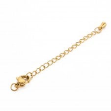 304 Stainless Steel Chain Extender / Teardrop / Lobster Clasp - Gold Colour - 2pcs