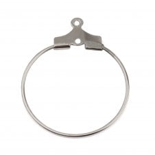304 Stainless Steel Circle Hoop Earring Connectors 35mm - Stainless Steel - 2pcs