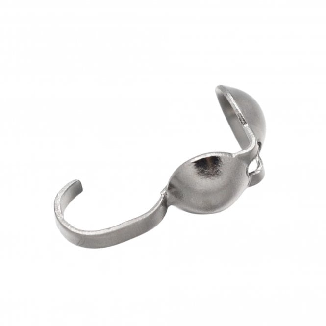 304 Stainless Steel Clamshell Calottes Bead Tip Findings 9x4mm - Original Colour - 20pcs