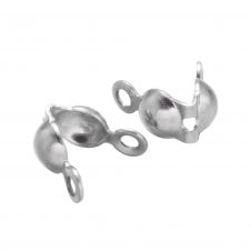 304 Stainless Steel Clamshell Calottes Findings 8x4mm - Original Colour - 20pcs