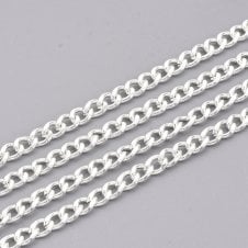 304 Stainless Steel Curb Chain 4.5x3mm - Silver Colour - 1m