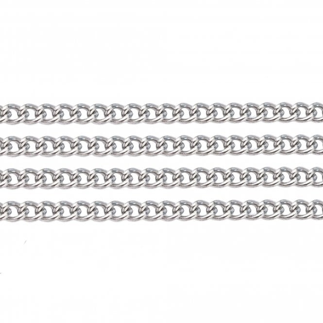 304 Stainless Steel Curb Link Chain 5x3mm - Original Colour - 1m