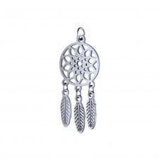 304 Stainless Steel Dreamcatcher Pendant 30x14mm - 1pc
