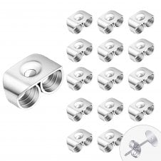 304 Stainless Steel Earring Back Scroll 4.5x6mm - Original Colour - 50pk