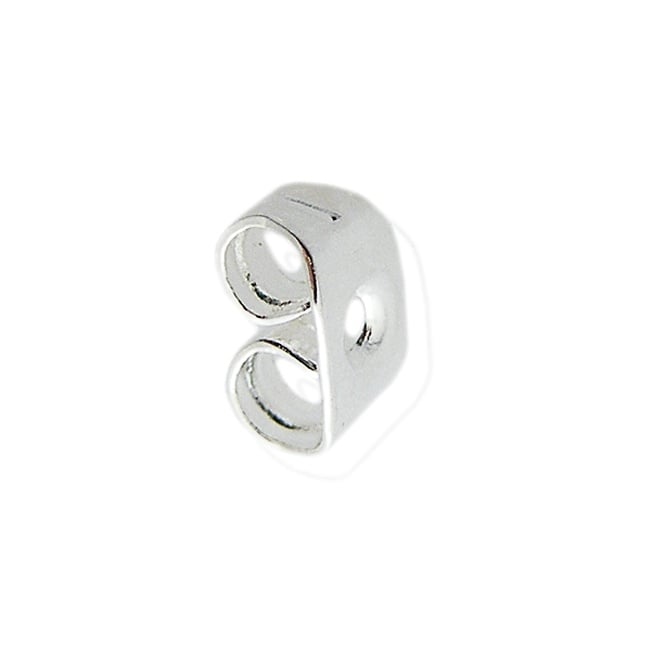 304 Stainless Steel Earring Back Scroll 4.5x6mm - Silver Colour - 20pcs