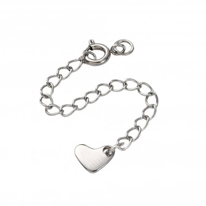 304 Stainless Steel Extension Chain with Heart w/Clasp 70mm - 2pcs