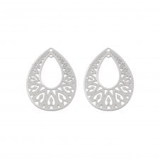 304 Stainless Steel Filigree Pendant 36x26mm - 2pcs