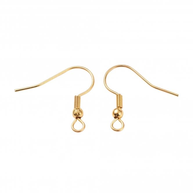 304 Stainless Steel Fish Hook Earring Components 20mm – 18k Gold Plated - 24pcs