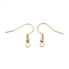 304 Stainless Steel Fish Hook Earring Components 20mm – 18k Gold Plated - 24pcs