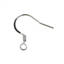 304 Stainless Steel Flat French Earring Hooks 17x18mm - Silver Colour - 4pcs