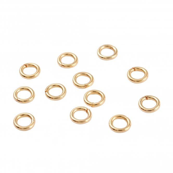 304 Stainless Steel Jump Rings 5mm (0.8mm) - 18k Gold Plated - 25pcs