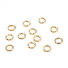 304 Stainless Steel Jump Rings 5mm (0.8mm) - 18k Gold Plated - 25pcs