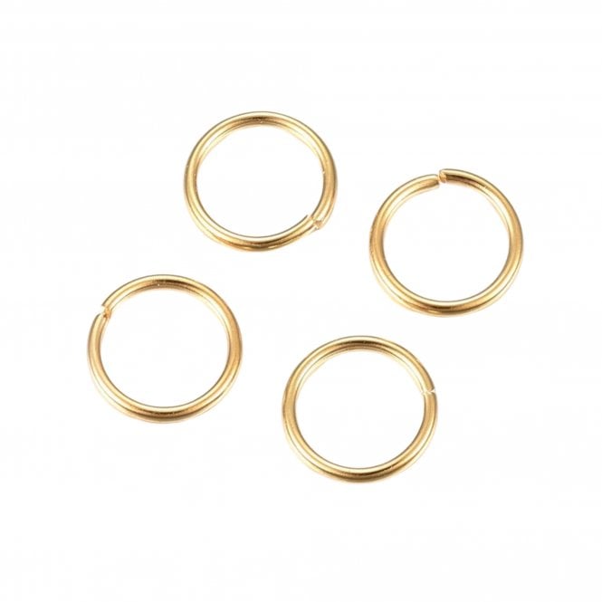 304 Stainless Steel Jump Rings 7mm (0.8mm) - 18k Gold Plated - 25pcs