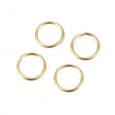 304 Stainless Steel Jump Rings 7mm (0.8mm) - 18k Gold Plated - 25pcs