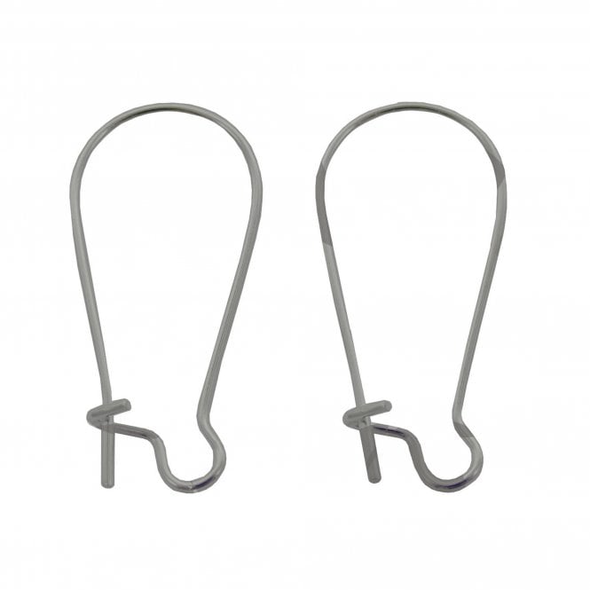 304 Stainless Steel Kidney Ear Wire 25x10mm - Stainless Steel - 4pcs