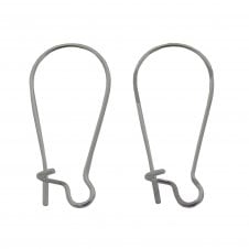 304 Stainless Steel Kidney Ear Wire 25x10mm - Stainless Steel - 4pcs